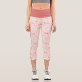Hedwig Pink Ribbon Pattern Capri Leggings (Vorderseite)