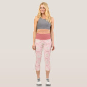 Hedwig Pink Ribbon Pattern Capri Leggings (Vorderseite)