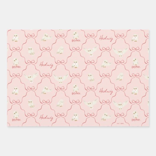 Hedwig Pink Ribbon Pattern Geschenkpapier Set (Vorderseite 2)