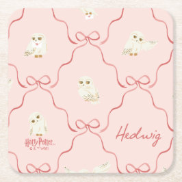 Hedwig Pink Ribbon Pattern Rechteckiger Pappuntersetzer