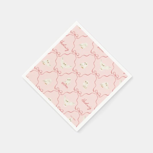 Hedwig Pink Ribbon Pattern Serviette (Ecke)