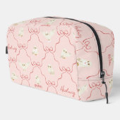 Hedwig Pink Ribbon Pattern Waschbeutel (Rechte Ecke)