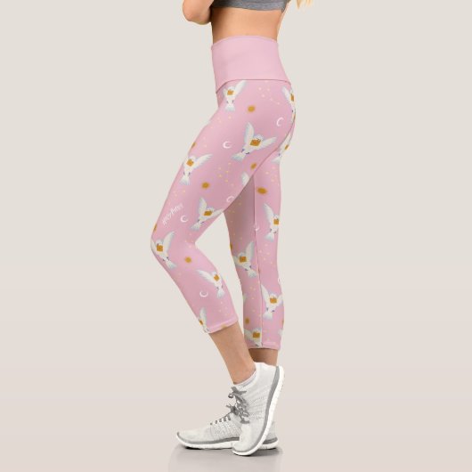 Hedwig Pink Solstice Pattern Capri Leggings (Links)