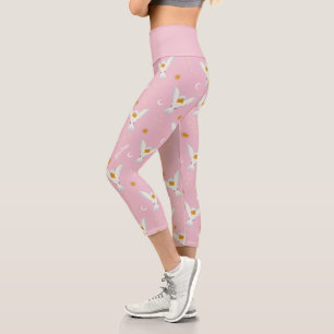 Hedwig Pink Sonnenwende-Muster Capri Leggings