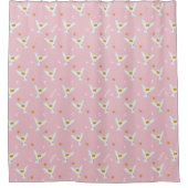 Hedwig Pink Sonnenwende-Muster Duschvorhang (Vorderseite)