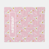 Hedwig Pink Sonnenwende Muster Fleecedecke (Vorderseite (Horizontal))