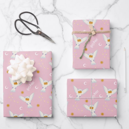 Hedwig Pink Sonnenwende Muster Geschenkpapier Set (Vorderseite)