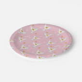 Hedwig Pink Sonnenwende-Muster Pappteller (Schrägansicht)