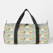 Hedwig-Post-Blockbuchstaben-Muster Duffle Bag (Rückseite)