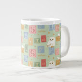 Hedwig-Post-Blockbuchstaben-Muster Jumbo-Tasse (Vorderseite Rechts)