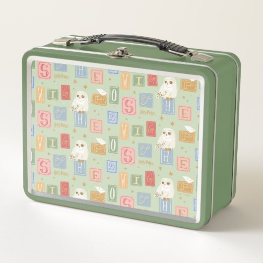 Hedwig-Post-Blockbuchstaben-Muster Metall Brotdose (Vorderseite)