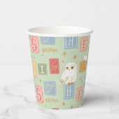 Hedwig-Post-Blockbuchstaben-Muster Pappbecher (Rückseite)