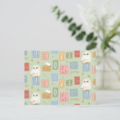 Hedwig-Post-Blockbuchstaben-Muster Postkarte (Stehend Vorderseite)