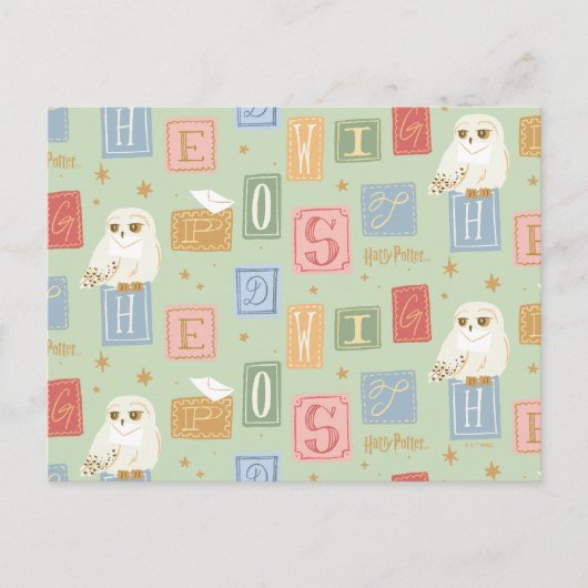 Hedwig-Post-Blockbuchstaben-Muster Postkarte (Vorderseite)