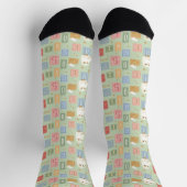 Hedwig-Post-Blockbuchstaben-Muster Socken (Oben)