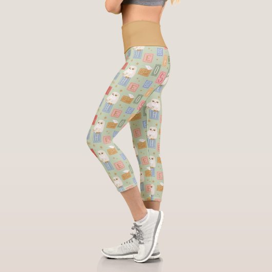 Hedwig Post Letter Block Pattern Capri Leggings (Links)