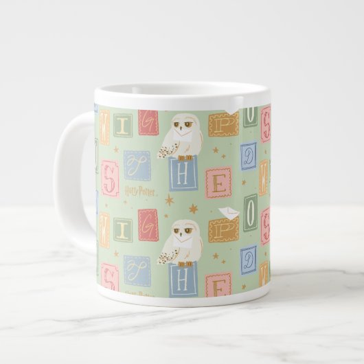 Hedwig Post Letter Block Pattern Jumbo-Tasse (Vorderseite Links)