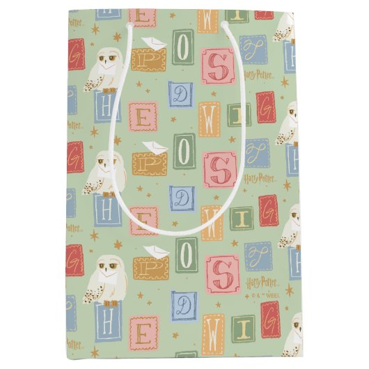 Hedwig Post Letter Block Pattern Mittlere Geschenktüte (Vorderseite)