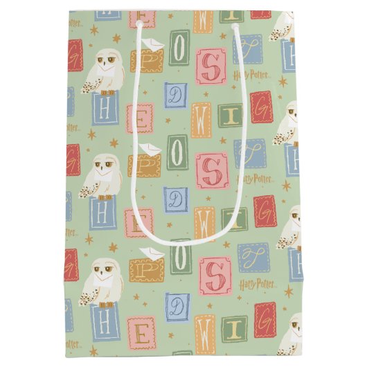 Hedwig Post Letter Block Pattern Mittlere Geschenktüte (Rückseite)