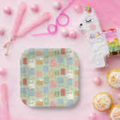 Hedwig Post Letter Block Pattern Pappteller (Party)