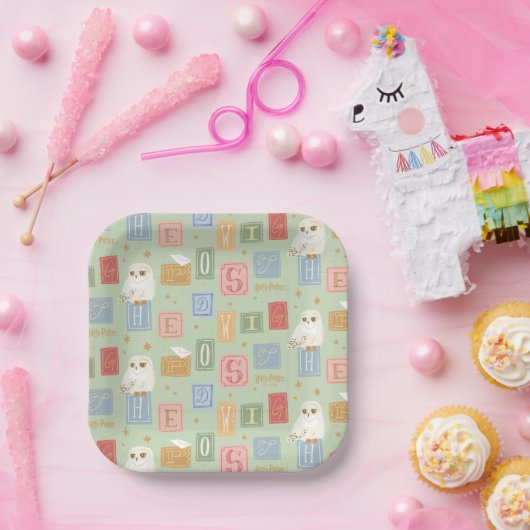 Hedwig Post Letter Block Pattern Pappteller (Party)