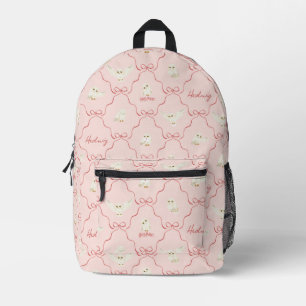 Hedwig-Rosa-Schleifen-Muster Bedruckter Rucksack