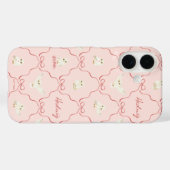 Hedwig-Rosa-Schleifen-Muster Case-Mate iPhone Hülle (Rückseite (Horizontal))