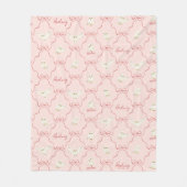 Hedwig-Rosa-Schleifen-Muster Fleecedecke (Vorderseite)