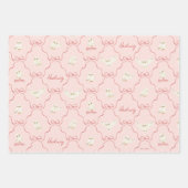 Hedwig-Rosa-Schleifen-Muster Geschenkpapier Set (Vorderseite 2)