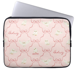 Hedwig-Rosa-Schleifen-Muster Laptopschutzhülle