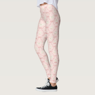 Hedwig-Rosa-Schleifen-Muster Leggings
