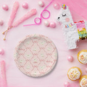 Hedwig-Rosa-Schleifen-Muster Pappteller (Party)