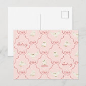 Hedwig-Rosa-Schleifen-Muster Postkarte (Vorne/Hinten)
