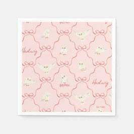 Hedwig-Rosa-Schleifen-Muster Serviette