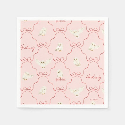 Hedwig-Rosa-Schleifen-Muster Serviette (Vorderseite)