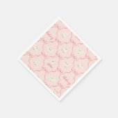 Hedwig-Rosa-Schleifen-Muster Serviette (Ecke)