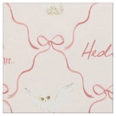 Hedwig-Rosa-Schleifen-Muster Stoff (Nahaufnahme)