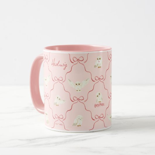 Hedwig-Rosa-Schleifen-Muster Tasse (Vorderseite Links)