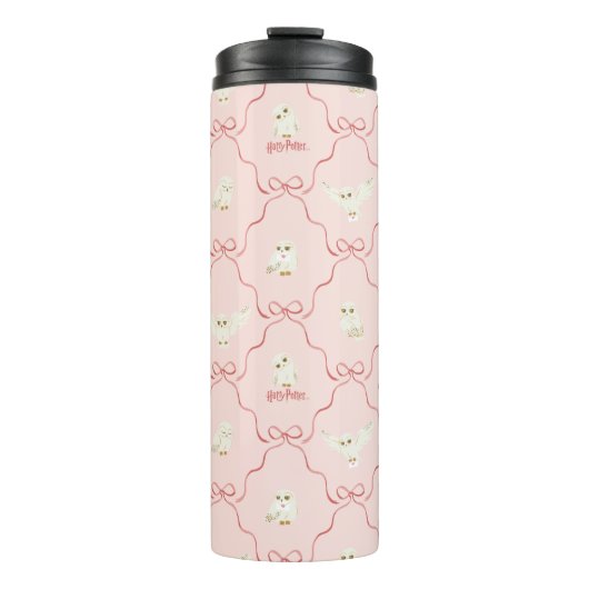 Hedwig-Rosa-Schleifen-Muster Thermosbecher (Vorderseite)