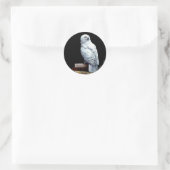 Hedwig über Bücher Runder Aufkleber (Tasche)