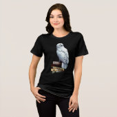 Hedwig über Bücher Tri-Blend Shirt (Vorderseite voll)