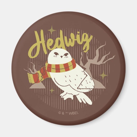 Hedwig Whimsical Wald Zeichnung Magnet (Vorne)