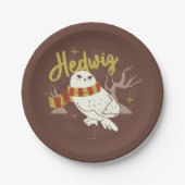 Hedwig Whimsicaler Wald Zeichnung Pappteller (Vorderseite)