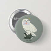 Hedwig With Letter Whimsical Drawing Button (Vorne & Hinten)
