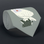 Hedwig With Letter Whimsical Drawing Krawatte<br><div class="desc">Deliver a little magic with this charming Hedwig illustration inspired by the wizarding world. Perched atop a stack of spellbinding textbooks labeled Potions and Herbology, Hedwig proudly holds a sealed Hogwarts™ letter. The soft, minimalist style and muted tones give this design a cozy, storybook feel, while subtle sparkling accents add...</div>