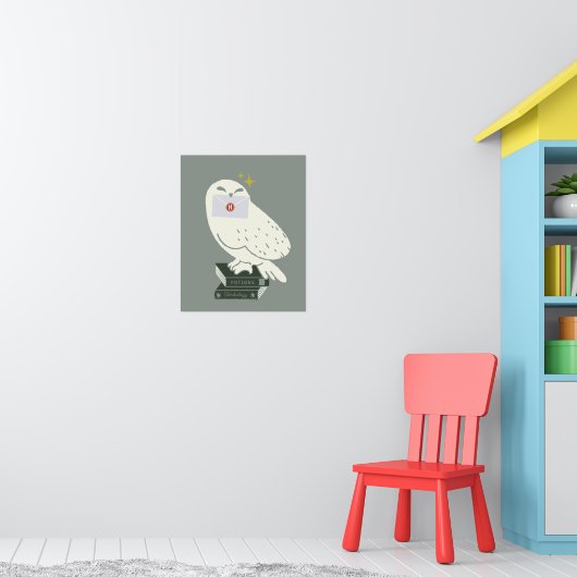 Hedwig With Letter Whimsical Drawing Poster (Kinderzimmer 1)