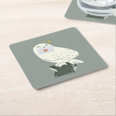 Hedwig With Letter Whimsical Drawing Rechteckiger Pappuntersetzer (angewinkelt)
