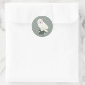Hedwig With Letter Whimsical Drawing Runder Aufkleber (Tasche)