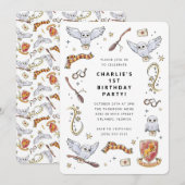 Hedwig Wizard Birthday Magic Einladung (Vorne/Hinten)