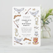 Hedwig Wizard Birthday Magic Einladung (Stehend Vorderseite)